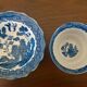 Two Blue Willow porcelain tea cups