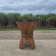 Sheaf of wheat bamboo dining table glass top McGuire 1970s