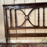 Lit d'enfant anglais en bois foncé et plaque de laiton