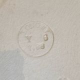 Plat de service ovale en terre de fer, Longwy, XIXe