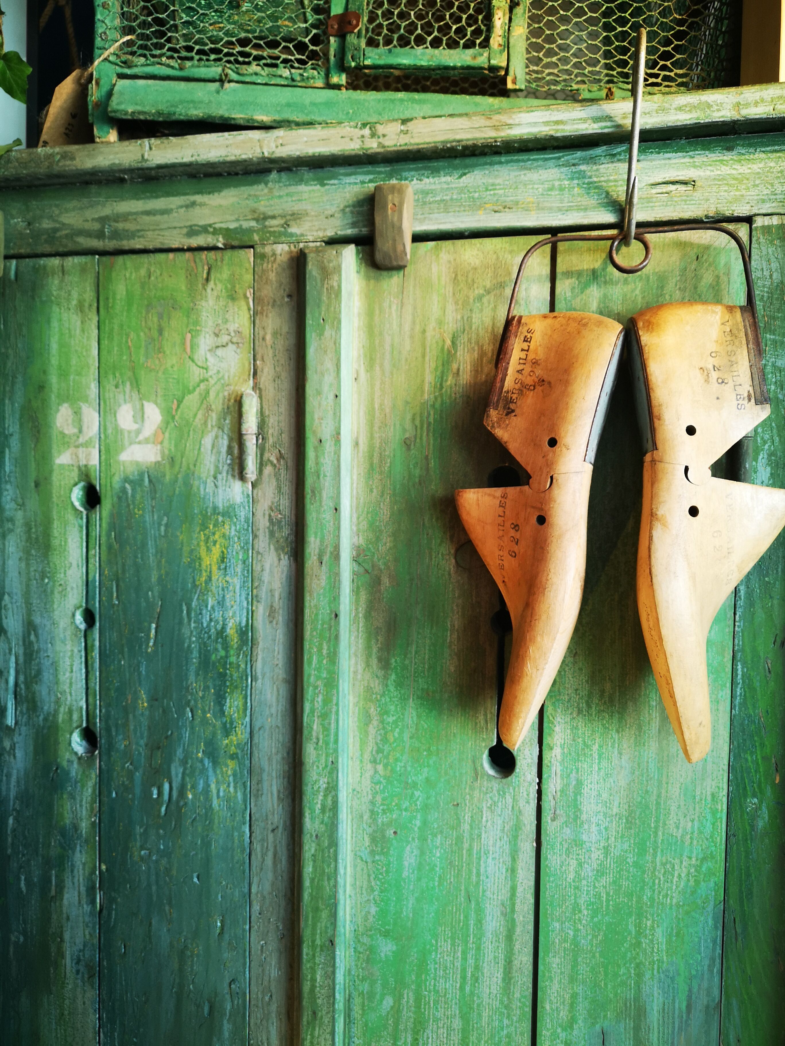 Vestiaire en bois vert