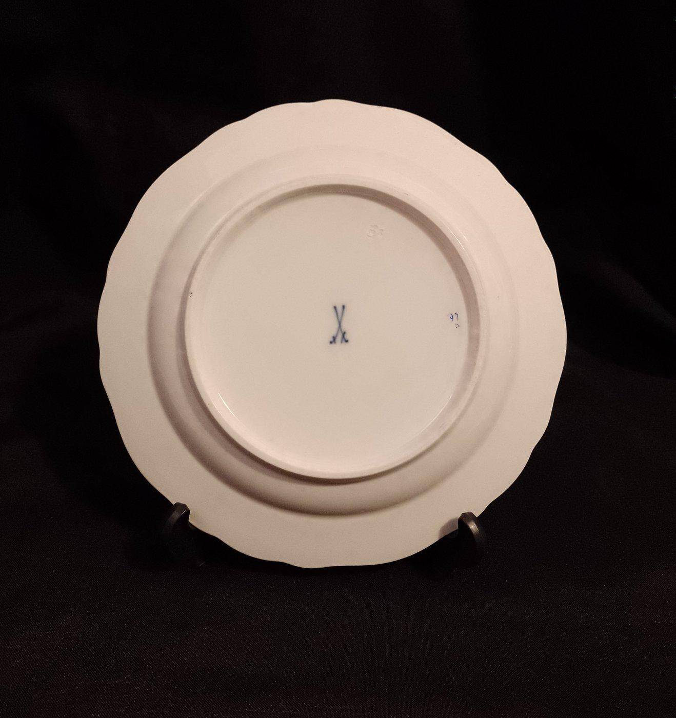 5 Antique Original Meissen Dessert Salad Breakfast Plate Scattered Flowers