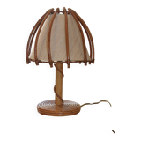 Louis Sognot rattan lamp, 1950s-60s