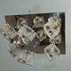 Plafonnier 70/80's inox 6 cubes en verre