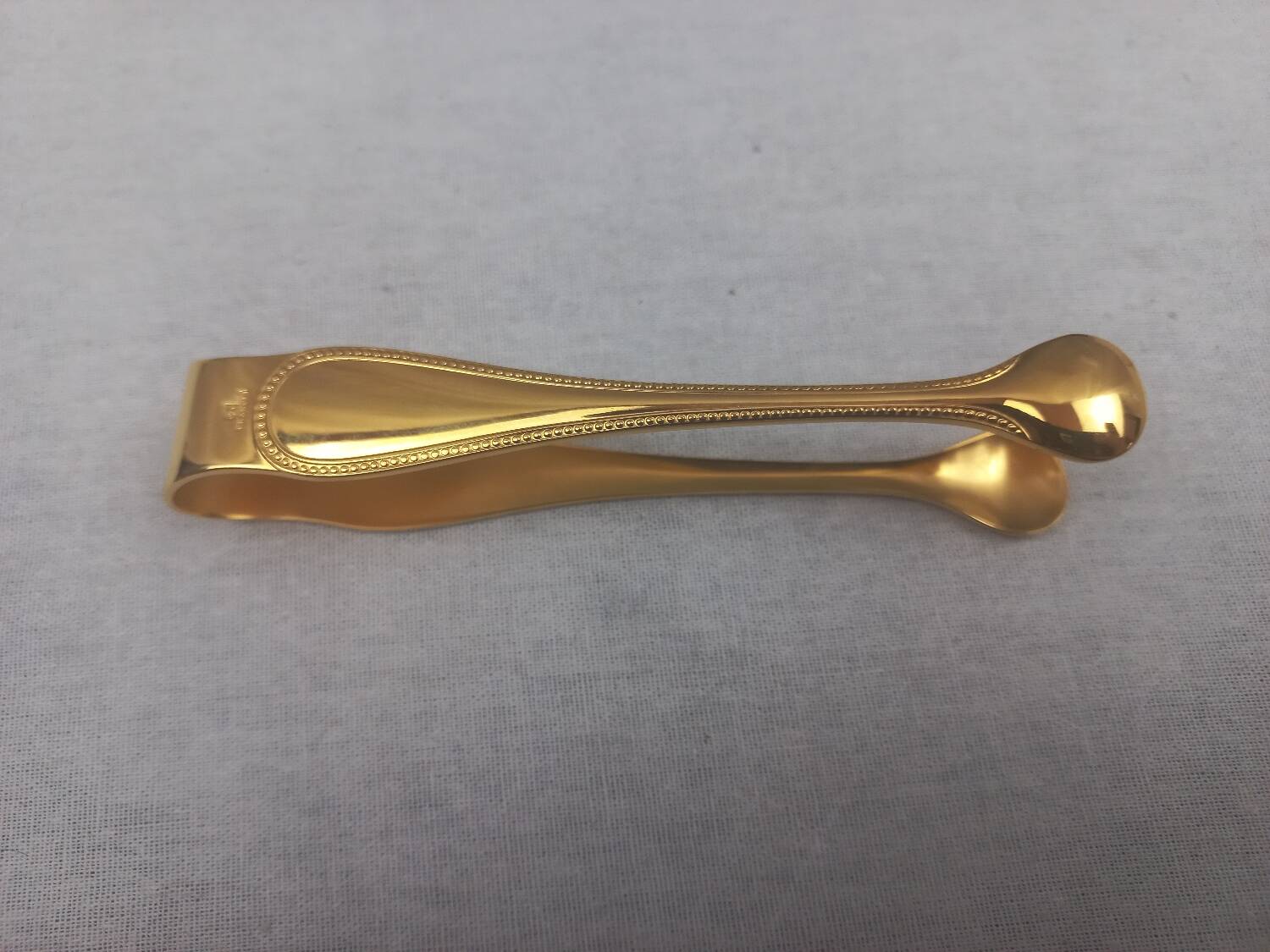 Christofle pearls - sugar tongs 11 cm silver-gold metal perfect condition