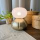 Petite lampe “diabolo” opaline & bois