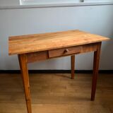 Wooden farmhouse table