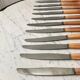 Set of 12 vintage horn knives 70s