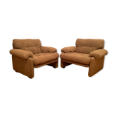 Paire de fauteuils Coronado, conçus par Tobia Scarpa, C&B Italia, années 1960