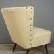 Cocktail armchair 50s in wood and imitation leather