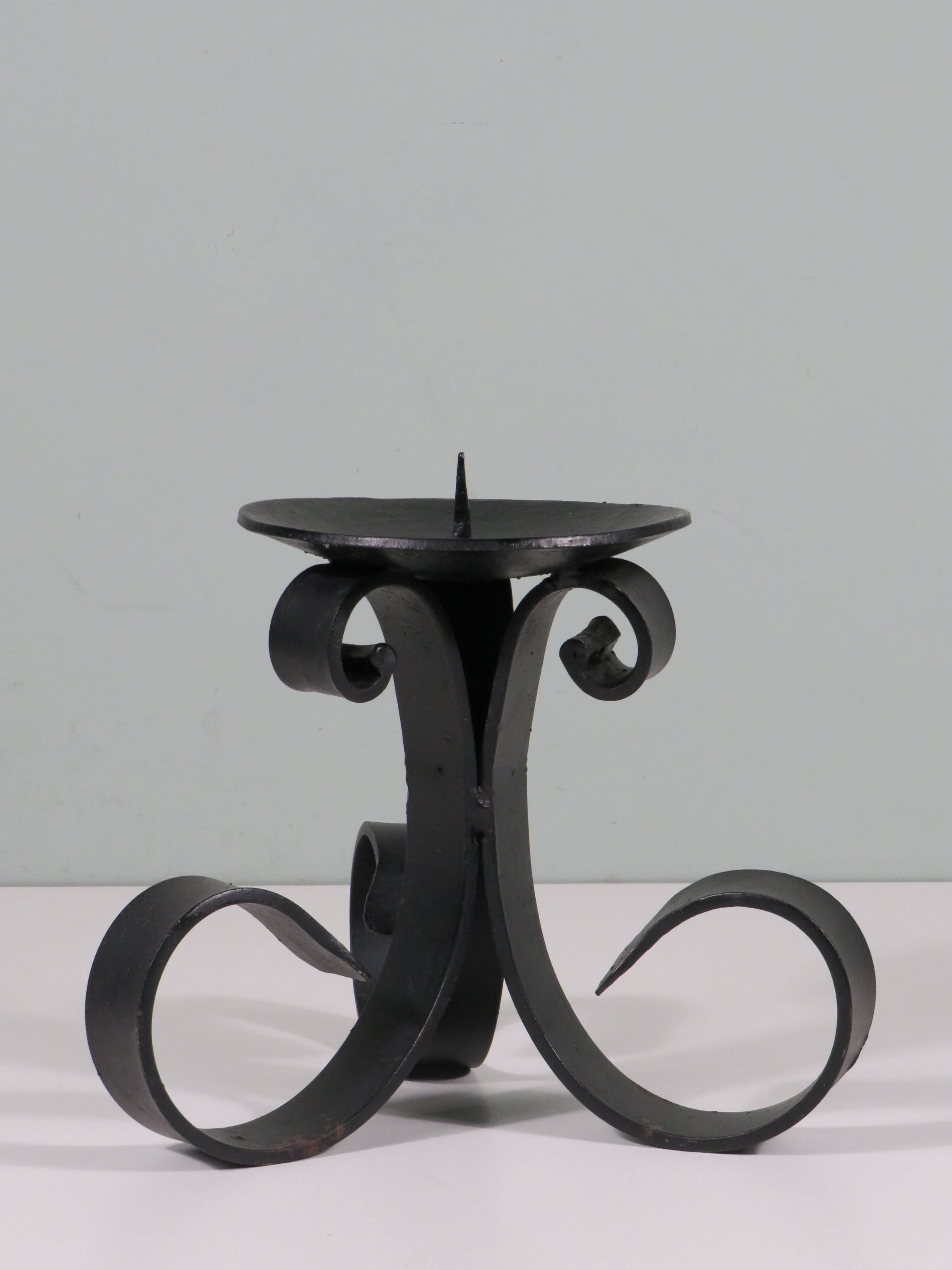 Hand forged vintage candlestick for large candle.