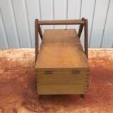 Vintage compas sewing basket