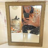 Small Rectangular Golden Mirror Classic Baroque Style - To Hang on the Wall