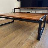 TV unit + coffee table in teak and metal
