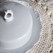 Vintage white porcelain butter bell