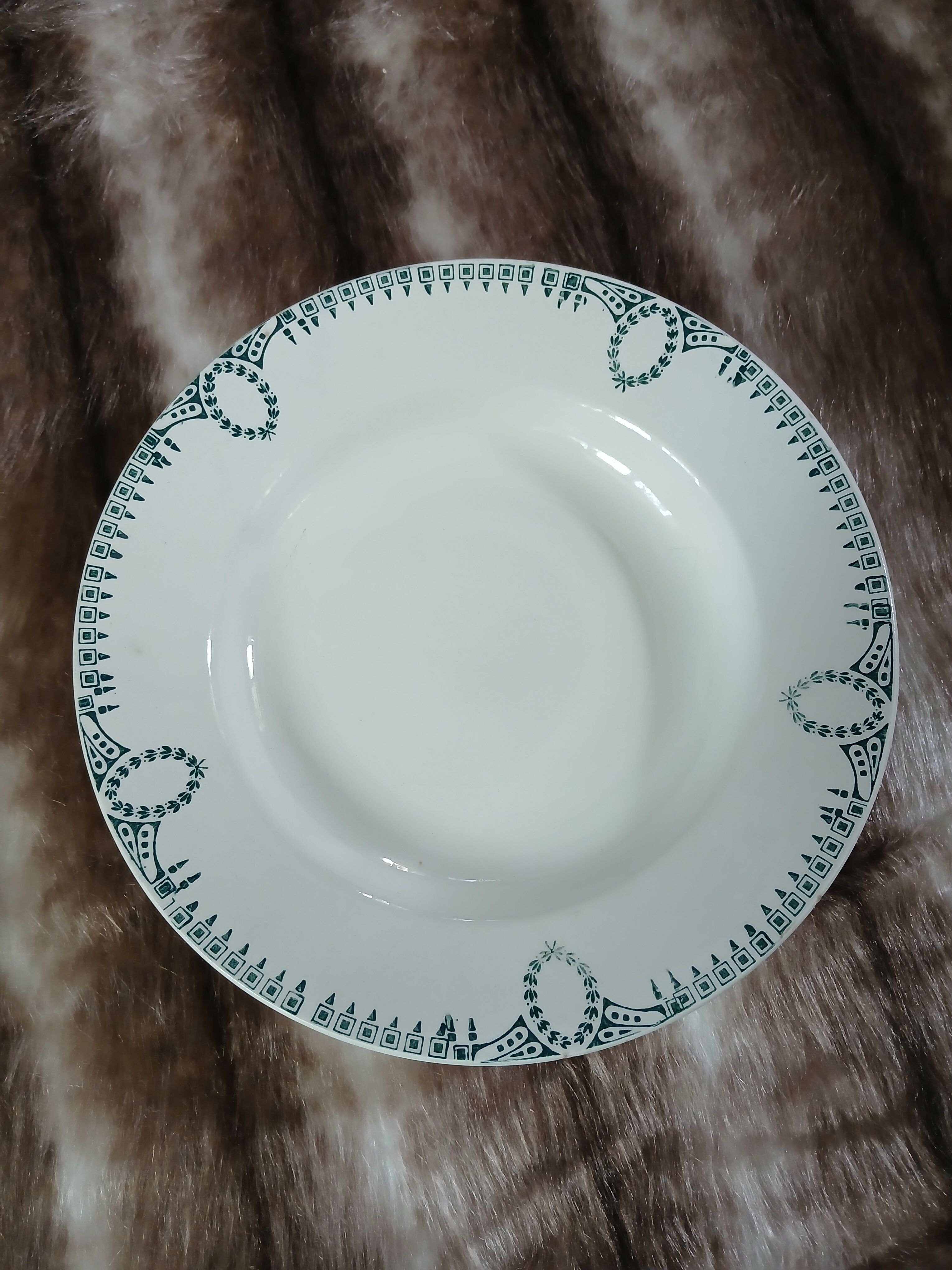 6 mismatched vintage deep plates in ironstone