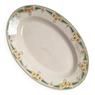 Longwy art deco oval dish