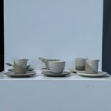 Modular Indonesian ceramic tableware service (6 elements + cups)