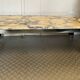 Vintage coffee table in yellow marble & metal – 1970s design – 120 ×