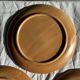 Set of 4 flat dinner plates in stoneware, no brand underneath.