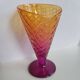 Bormioli Rocco violet and gold ice cream dessert bowl, made in Italy.