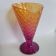 Bormioli Rocco violet and gold ice cream dessert bowl, made in Italy.
