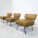 Mid-Century Modern 'Elettra' Set of 3 Armchairs by Stdio BBPR for Arflex, Leather and Iron, 1950s