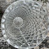 Vase en verre transparent vintage pointes diamants