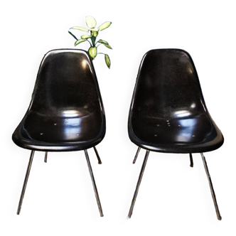 Black gray DSX chairs by Charles and Ray Eames for Herman Miller