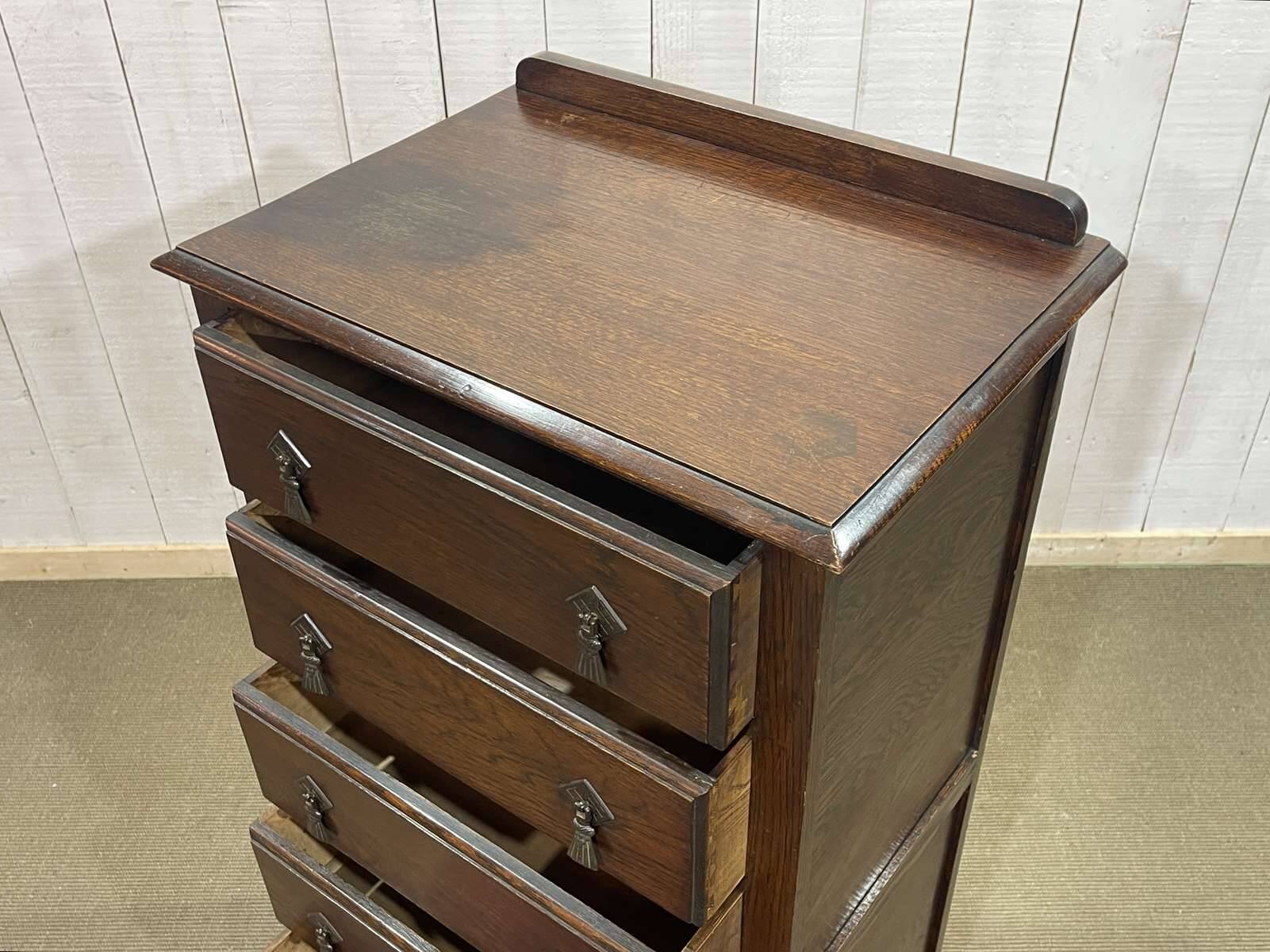 1930s English oak chest of drawers