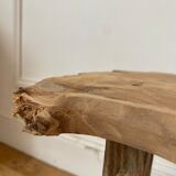 Low stool in raw wood