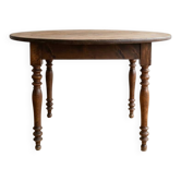 Table de salle à manger ronde rustique en bois massif