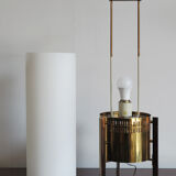 Stilnovo Italian brass glass table lamp 1950s