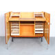 Vintage teak desk in cabinet, 1960s