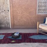 Red Boujad Moroccan rug - 110 x 323 cm