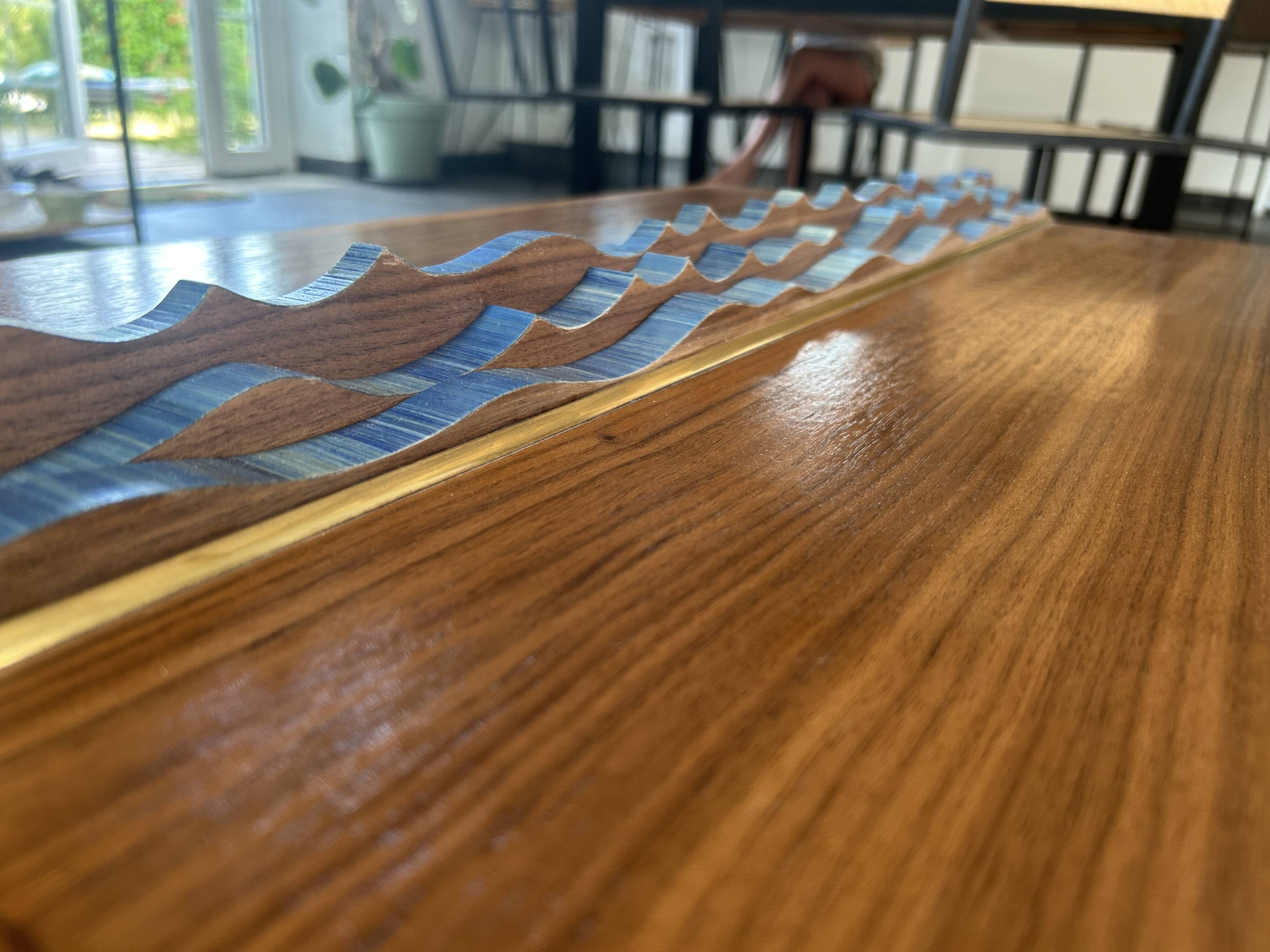 Walnut straw coffee table