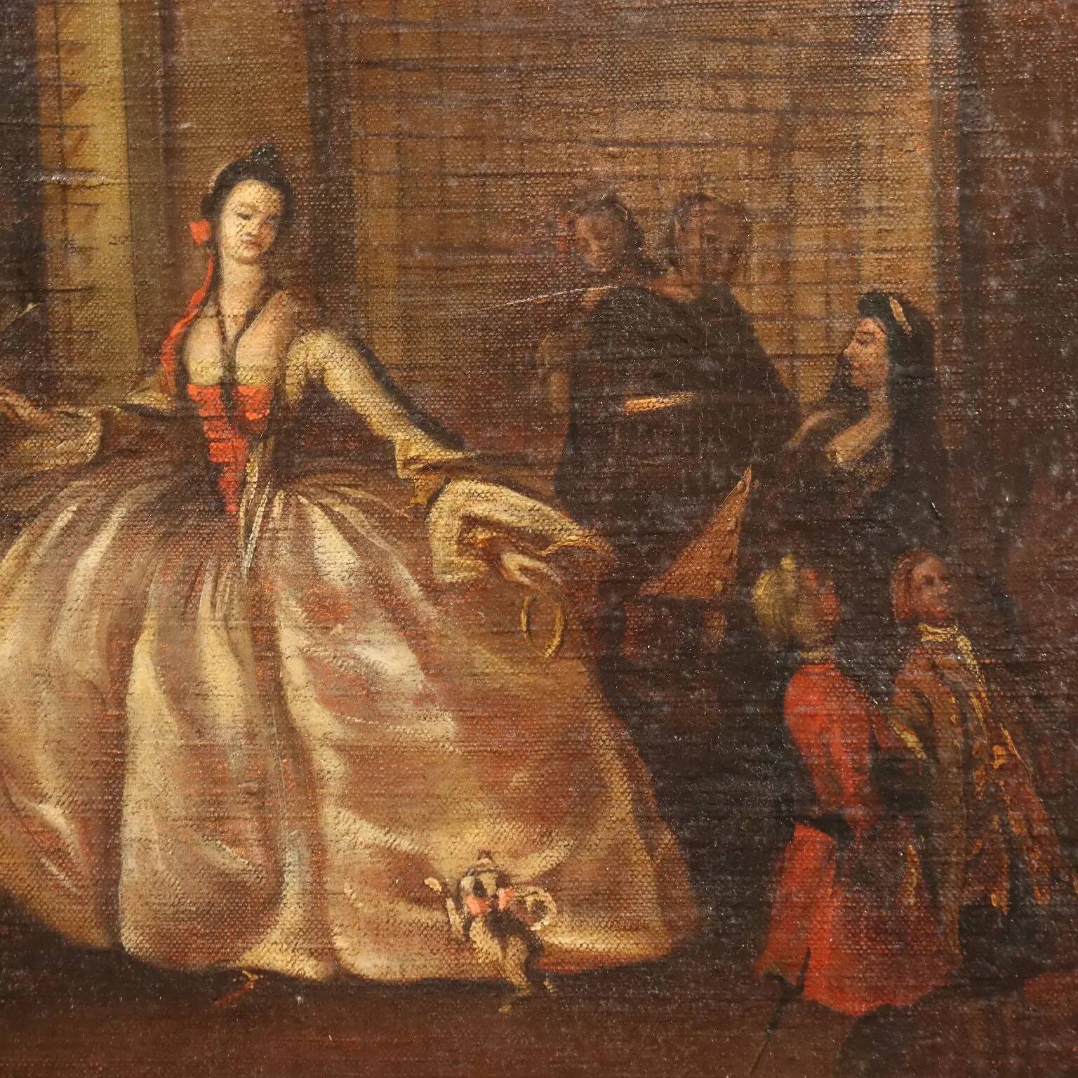 Ancient painting "The parlour of the nuns of San Zaccaria" 1800s