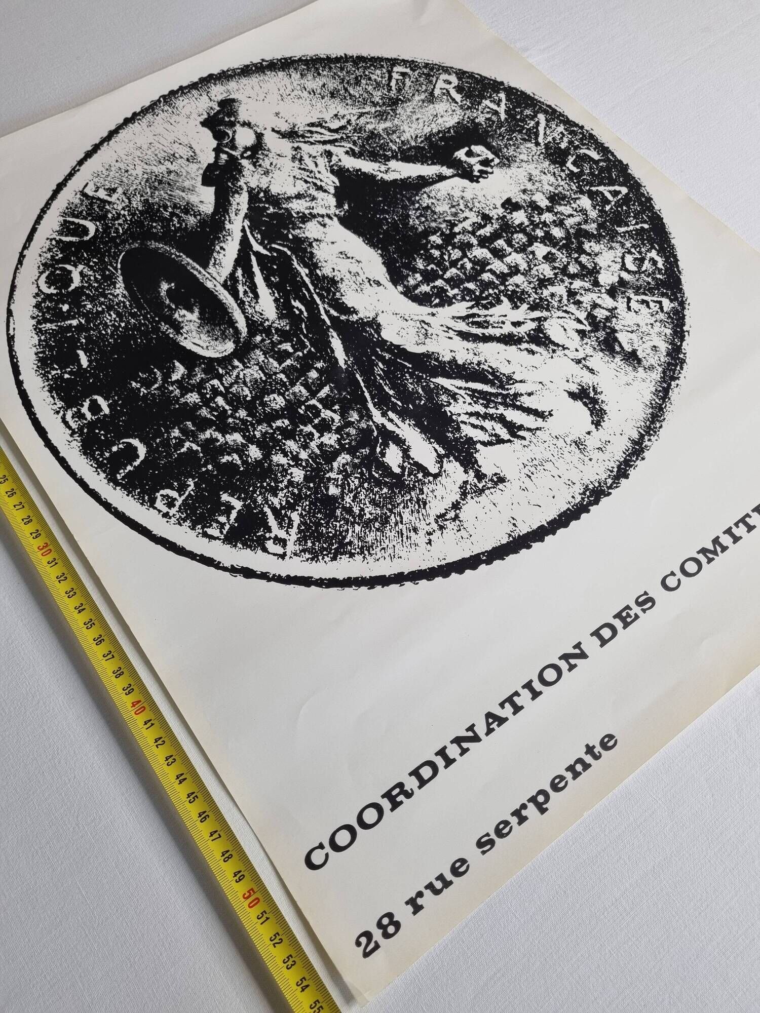 Original poster of May 68, "the sower" demonstrator, after Oscar Roty