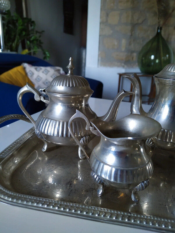 Silver metal coffee set