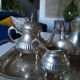 Silver metal coffee set