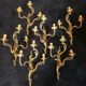 Important lot of bronze wall lights in the Louis XV rococo style.