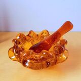 Murano amber glass ashtray 70s