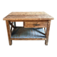 Vintage French industrial workbench – 1920s/1930s oak and pine table with drawer