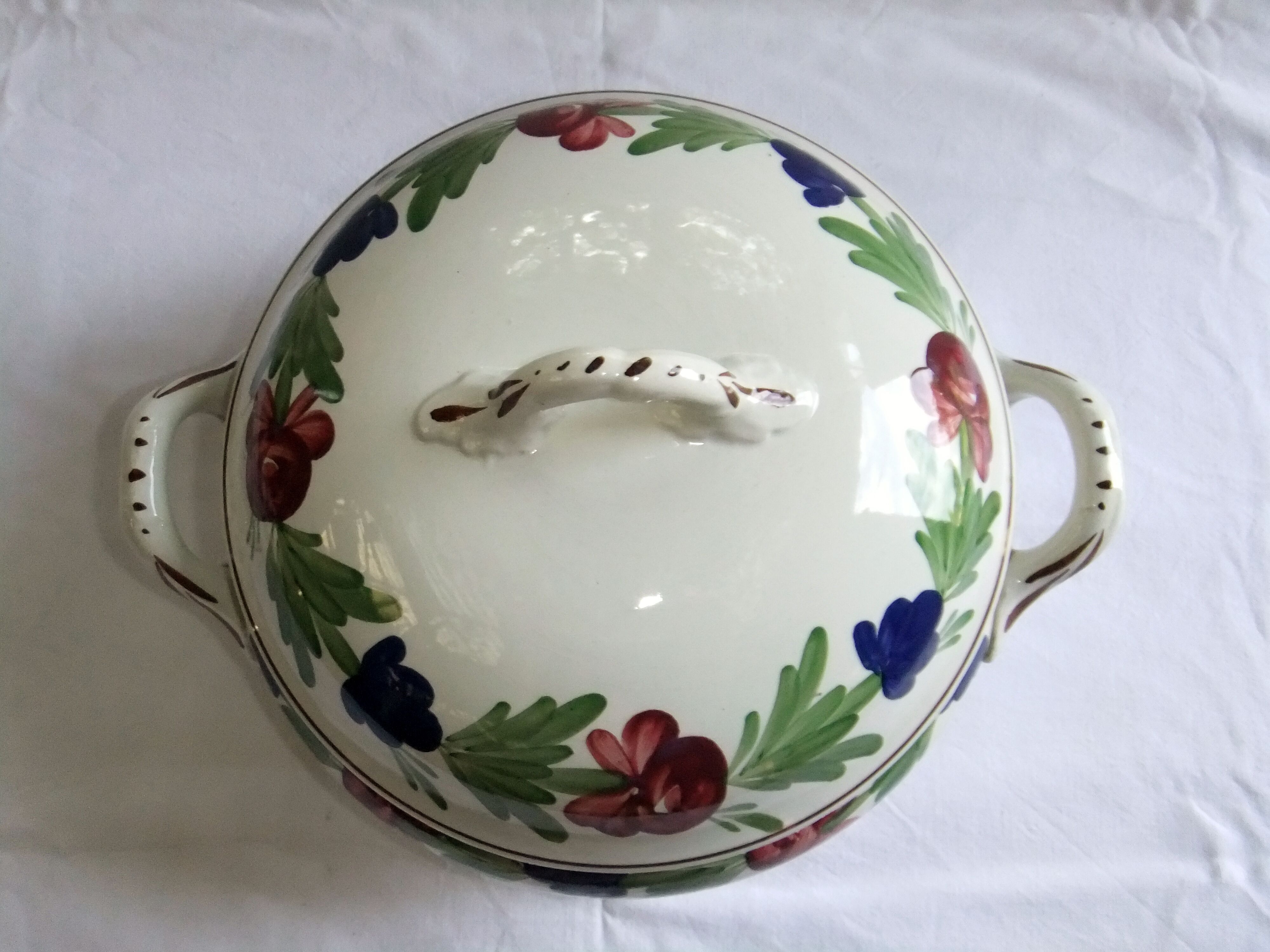 Old earthenware tureen Niderviller Moselle large format covered pot