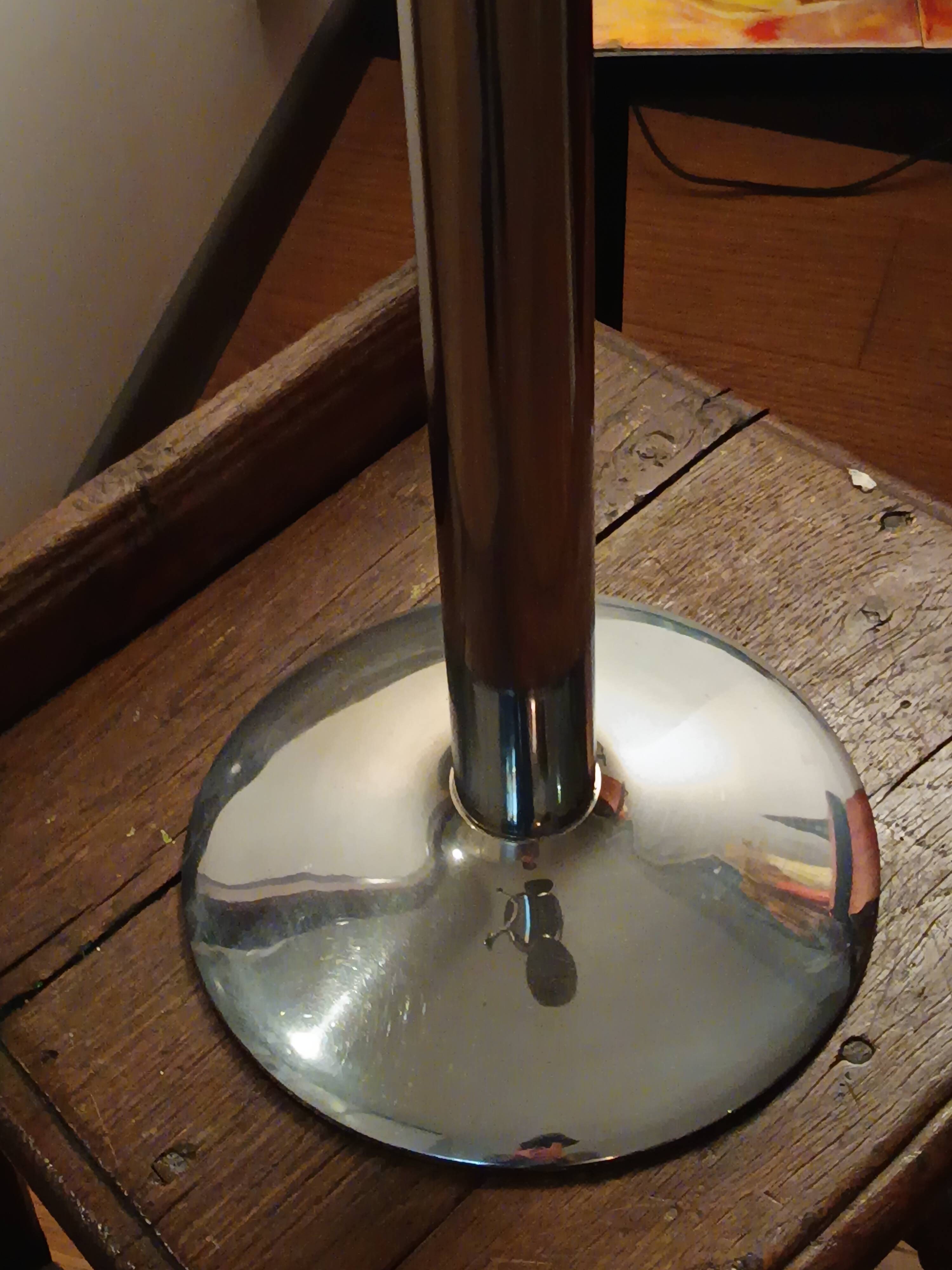 chrome standing ashtray with glass holder 1930 design by Boris Lacroix