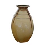 Vase en céramique vernissé jaune