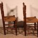2 rush-seated oak chairs - 19th century