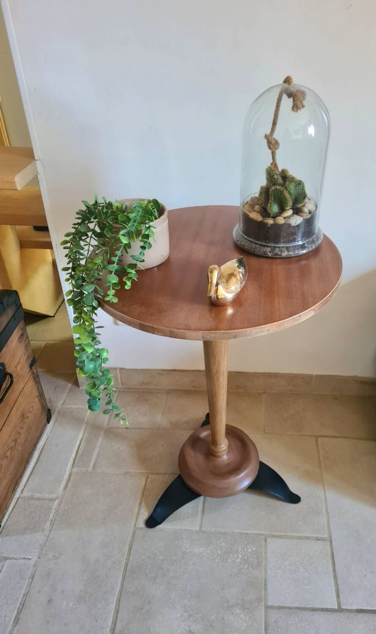 Vintage pedestal table or side table