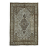 Overdyed Wool Vintage Handmade Carved Rug 193 cm x 295 cm