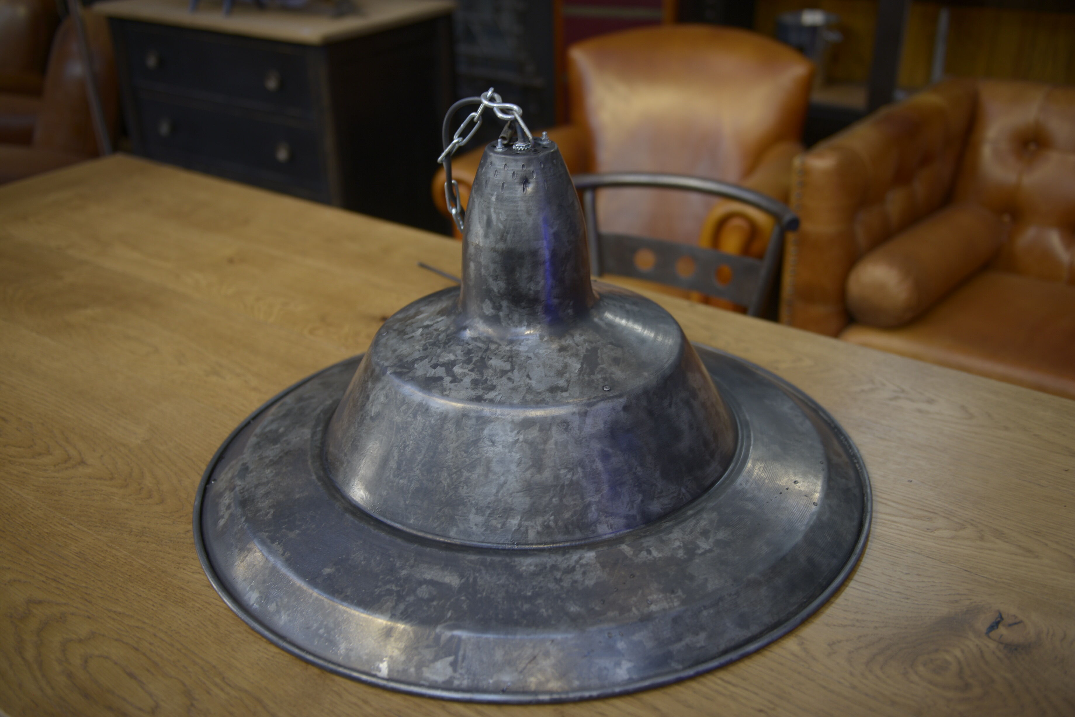 Pendant lamps in galvanized metal 1960